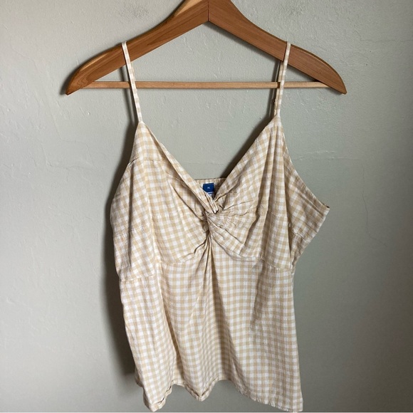 Old Navy Gingham Cream & White Tank Top Size XL - Picture 2 of 6
